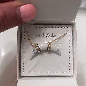 Horn Crescent Pave Horn Necklace